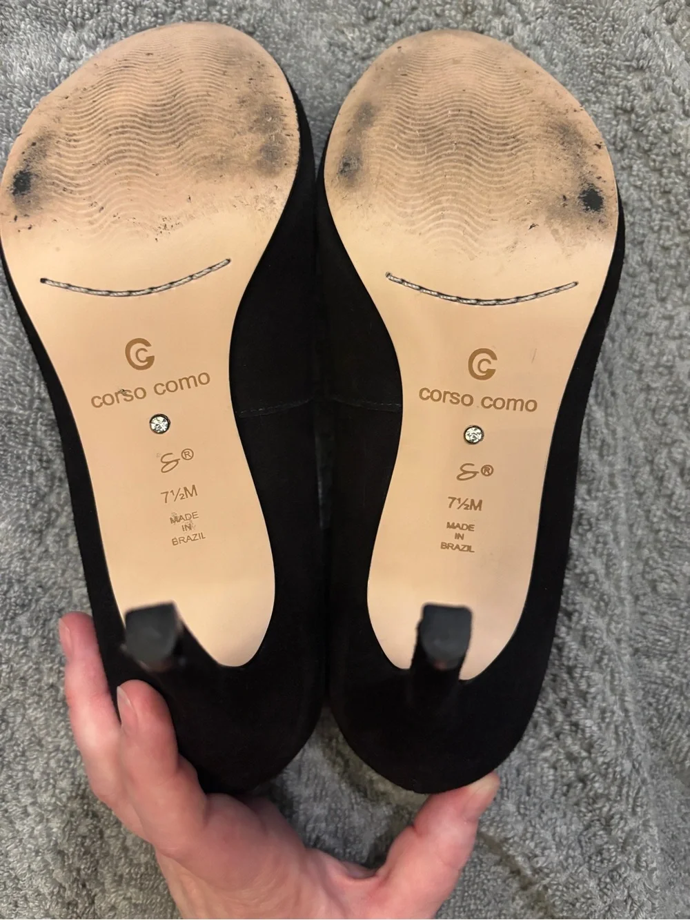 Corso Como Black Suede Pointed Toe Pumps
